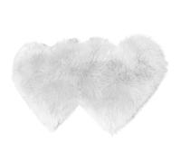 Fluffy Carpet Love Double Heart Shape Fluffy Floor Mat for Girls Soft Plush Solid Color Chair Sofa Cover Bedroom Home Decor