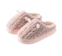 Fluffy Cartoon Slippers Women's Winter Plush Slippers Thick Sole Felt Slippers Soft Non-Slip House Slippers Teenager House Slippers, khaki, 5 UK