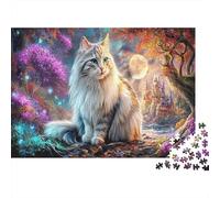 Fluffy Cat 1000 Pieces Adult Cardboard Jigsaw Puzzles for Seniors Enthusiasts Pet Soft Sky Puzzle for Adults Indoor Leisure Office Break 52x38cm/1000pcs