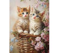 Fluffy Cat 300 Piece Jigsaw Puzzles for Adults, Colourful, Challenging & Brainteasing Adult puzzles 300 Pieces Basket, Fun jigsaws for The Whole Family 16x11 inch