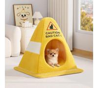 Fluffy Cat Bed Cave - Winter Warm Tent Cat Hideaway for Indoor Cats, Villa-Style Soft Pet Bed House with Wider Entrance, Resists Collapsing Small Dog Bed Cave for Kittens & Small Breeds (Large)