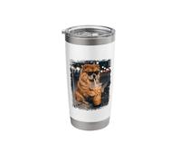 Fluffy Chow Chow Cooling Off with Iced Drink Stainless Steel Insulated Tumbler