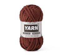 Fluffy Chunky Chenille Crochet Yarn, Baby Yarn for Crocheting Soft Blanket, Bulky Velvet Yarn (100g/54.8yds), Plush Amigurumi Yarn for Knitting Crafts, Scarves, Puzzle (Coffee)