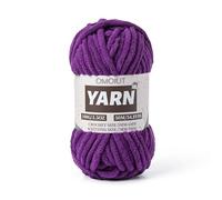 Fluffy Chunky Chenille Crochet Yarn, Baby Yarn for Crocheting Soft Blanket, Bulky Velvet Yarn (100g/54.8yds), Plush Amigurumi Yarn for Knitting Crafts, Scarves, Puzzle (Violet)