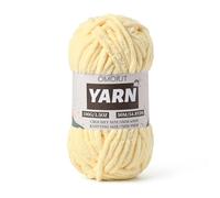 Fluffy Chunky Chenille Crochet Yarn, Baby Yarn for Crocheting Soft Blanket, Bulky Velvet Yarn (100g/54.8yds), Plush Amigurumi Yarn for Knitting Crafts, Scarves, Puzzle (Yellowish)