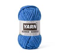 Fluffy Chunky Chenille Crochet Yarn, Baby Yarn for Crocheting Soft Blanket, Bulky Velvet Yarn (100g/54.8yds), Plush Amigurumi Yarn for Knitting Crafts, Scarves, Puzzle (Blue)