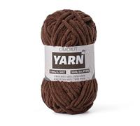 Fluffy Chunky Chenille Crochet Yarn, Baby Yarn for Crocheting Soft Blanket, Bulky Velvet Yarn (100g/54.8yds), Plush Amigurumi Yarn for Knitting Crafts, Scarves, Puzzle (Dark Coffee)