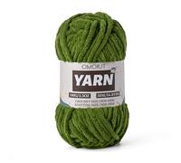 Fluffy Chunky Chenille Crochet Yarn, Baby Yarn for Crocheting Soft Blanket, Bulky Velvet Yarn (100g/54.8yds), Plush Amigurumi Yarn for Knitting Crafts, Scarves, Puzzle (Pine Green)