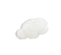 Fluffy Cloud Shaped Area Rug Modern Shaggy Carpet for Kids' Room and Living Room Décor Soft Faux Fur 60x90cm White Color Cozy Home Accent