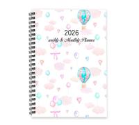 Fluffy Clouds Journal 2026 A5 To Do List Notebook Notebooks Mums Diary 2026 Planner and Journal for Exercise Week To View Monthly Year Diary Planner with Dotted Line Note Page Slim