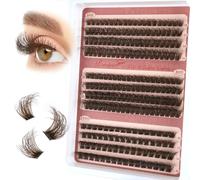 Fluffy Cluster Kit D Curl Volume Individual Eyelashes 240Pcs 60D+80D+100D DIY Eyelashes Extension Kit with and Tweezers(10-16MM)