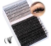 Fluffy Cluster Lashes 100D Thick Individual Eyelashes with Lash Spikes Russian D Curl Lashes Individual Cluster 12-20MM Volume Eyelash Clusters DIY at Home by JIMIRE