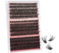 Fluffy Cluster Lashes, 280 PCS D Curl 60D 80D 100D Individual Eyelashes, 8-16mm Ultra Thin Band 0-Burden Comfort Eyelash Clusters for DIY Eyelash Extensions at Home LANKIZ