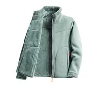 Fluffy Coats for Women UK Winter Warm Double Fleece Jackets Reversible Zip Up Coat Solid Color Stand Collar Plush Furry Cardigan Casual Comfy Soft Outerwear Tops Ladies with Pockets