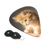 Fluffy Cute Kitty Printed Guitar Picks 6 Pcs Guitar Plectrum Acoustic Electric Guitar Pick for Bass Electric Acoustic Guitars Ukulele Thin Medium Thick Set 0.96mm