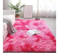 Fluffy Deep-Pile Rug Anti-Slip Bottom - Soft Plush Carpet Mat Bedroom Fluffy Modern Living Room Rug for Room High-Pile Carpet,Dark Pink A,120×160cm