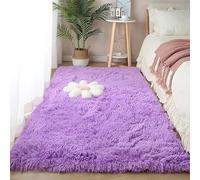 Fluffy Deep-Pile Rug Anti-Slip Bottom - Soft Plush Carpet Mat Bedroom Fluffy Modern Living Room Rug for Room High-Pile Carpet,Purple,80×160cm