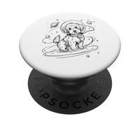 Fluffy Dog Astronaut Space Explorer Cosmic Adventure PopSockets Adhesive PopGrip
