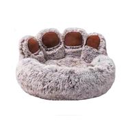 Fluffy Dog Bed Plush Kennel Accessories Pet Products Large Dogs Beds Bedding Sofa Basket Small Mat Cats Big Cushion Puppy Pets(Gradient Coffee,60cm)