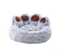 Fluffy Dog Bed Plush Kennel Accessories Pet Products Large Dogs Beds Bedding Sofa Basket Small Mat Cats Big Cushion Puppy Pets(Gradient Gray,60cm)