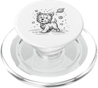 Fluffy Dog Space Explorer Whimsical Cosmic Canine Design PopSockets PopGrip for MagSafe