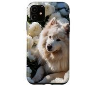 Fluffy Dog White Peonies Spring Flowers Pet Lover Case for iPhone 11