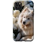 Fluffy Dog White Peonies Spring Flowers Pet Lover Case for iPhone 11 Pro Max
