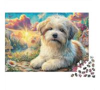 Fluffy Dog1000pc Cardboard Fluffy Terrier Puppy Jigsaw Puzzle Multi Pack Adult Couple Partners Ultra Difficult Puzzle Wall Decoration Best Gift 38x26cm/1000pcs