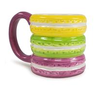 Fluffy Dreams Large Macaron Cupcake 3D Ceramic Coffee Mug & Tea Mug Funny Mug Hand-Painted Cute Coffee Mug for Paris Fans Gift for Birthday Christmas Valentine's Day Approx. 340 ml