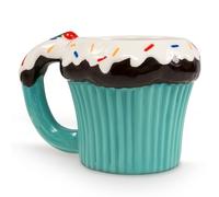FLUFFY DREAMS Large MUFFIN CUPCAKE 3D Coffee Cup & Tea Mug Ceramic Funny Mug Hand-Painted Cute Coffee Mug for Muffin Fan Gift for Birthday School Christmas Valentine's Day Approx. 340 ml