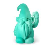 Fluffy Dreams Waving Decorative Gnome, 16 cm - Funny Garden Gnome Decoration, Matte Plastic Wobble Figurine, Dwarf Sculpture for Windowsill, Shelf, Table, Battery Operated, Mint