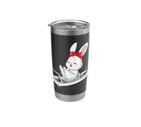 Fluffy Easter Bunny Doing Pilates Reformer Machine Pilates Stainless Steel Insulated Tumbler