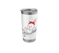 Fluffy Easter Bunny Doing Pilates Reformer Machine Pilates Stainless Steel Insulated Tumbler