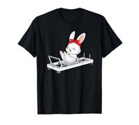 Fluffy Easter Bunny Doing Pilates Reformer Machine Pilates T-Shirt