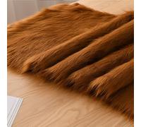 Fluffy Faux Fox Fur Fabric Long Pile 5cm Luxury Shaggy Synthetic for Sewing Coat Collar Upholstery Decoration Cuts Chair Cover Seat Cushion Pad(6 Brown)