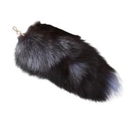 Fluffy Faux Fox Tail Keychain - 40cm Extra Long Soft Realistic Fur Tail Pendant for Women Girls, Perfect Gothic Cosplay accessory, Unique Gift for Halloween Christmas Birthday (A)