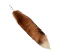 Fluffy Faux Fox Tail Keychain - 40cm Extra Long Soft Realistic Fur Tail Pendant for Women Girls, Perfect Gothic Cosplay accessory, Unique Gift for Halloween Christmas Birthday (E)