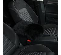Fluffy Faux Fur Car Center Console Cover,Universal Sheepskin Car Armrest Pad,Car Interior Accessory for Women Men,Armrest Cover Protector for Cars,Vehicles,SUV Black