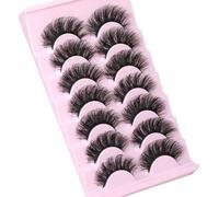 Fluffy Faux Mink Lashes 20MM Long False Eyelashes Dramatic Thick Volume Fake Eyelash Strip Full Eye Lash 7 Pairs
