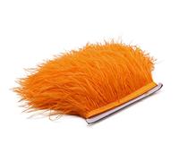 Fluffy Feather Trim, Ostrich Feathers Trim Ribbon 1 Meter 8-10cm Multicolor(Orange)