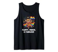 Fluffy, Fierce, & Fabulous Highland Cow Rainbow LGBTQ+ Pride Tank Top