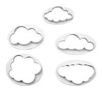 Fluffy Fondant Cloud Cookie Mould Set of 5 Plastic Fondant Cutter Gum Paste Cutter Cookie Cake Mold Sugar Cake Fondant Decorating Tools