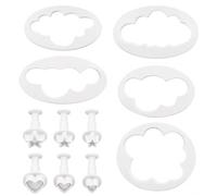 Fluffy Fondant Cookie Mould Set of 11 Plastic Fondant Cutter Gum Paste Cutter Cookie Cake Mold Sugar Cake Fondant Decorating Tools