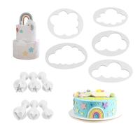 Fluffy Fondant Cookie Mould Set of 11 Plastic Fondant Cutter Gum Paste Cutter Cookie Cake Mold Sugar Cake Fondant Decorating Tools