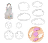 Fluffy Fondant Cookie Mould Set of 9 Plastic Fondant Cutter Gum Paste Cutter Cookie Cake Mold Sugar Cake Fondant Decorating Tools
