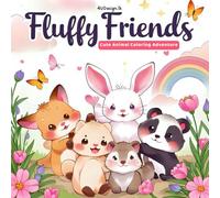 Fluffy Friends: Cute Animal Coloring Adventure: Charming Forest, Farm, and Jungle Animals in Delightful Scenes - Perfect for Stress Relief, Calm, and Creative Joy