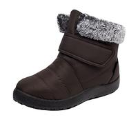 Fluffy Fur Boots, Ankle Boots for Women UK Ladies Cold Weather Fall Winter Warm Fleece Lined Slouch Flat Cotton Walking Booties Wide fit Slip Resistant Work Shoes