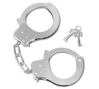 Fluffy Fur Handcuffs with Keys, Adult Plush Furry Cuffs, Soft Costume Accessory for Halloween, Police Cosplay, Stag Do, Fancy Dress Parties, Roleplay & Events, Silver Handcuffs