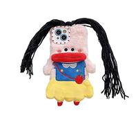 Fluffy Fur Plush Case for iPhone 11 Pro Max, Cute Braids Monster Furry Phone Protective Cover for Women Girls, Soft Faux Fuzzy Warm Shell Fun Case Shockproof Compatible with Green iPhone 11 Pro Max