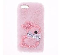 Fluffy Fur Plush Case for iPod Touch 5 Touch 6 Bumper Case Protective Case Soft kawaii Rabbit Fluffy Skin Cover Silicone TPU Cute Creative Phone Cases for iPod Touch 5 Touch 6 Touch 7,Pink Rabbit